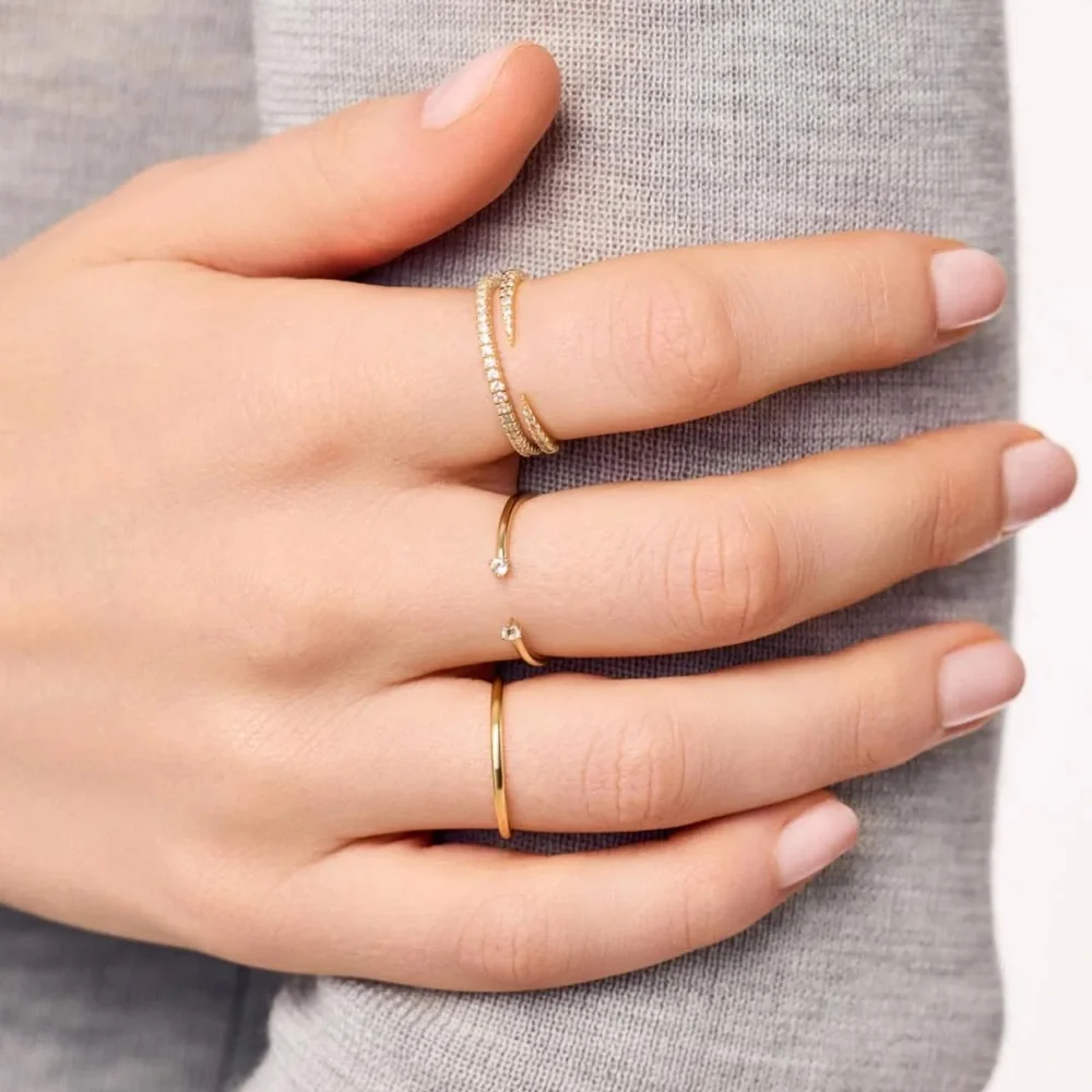 Ana Luisa - Aster Gold Band Ring 
14K Gold on Sterling Silver - Size 6 - Picture 2 of 7